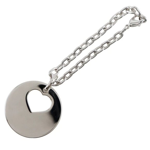 CARTIER heart key ring Bag charm Silver metallic heart Women - Picture 1 of 5
